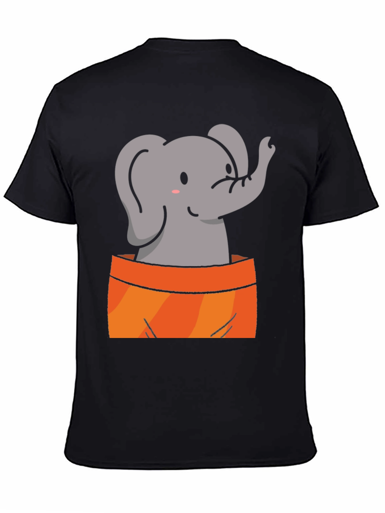 Cute Elephant Graphic Tee - Soft Black Cotton Shirt