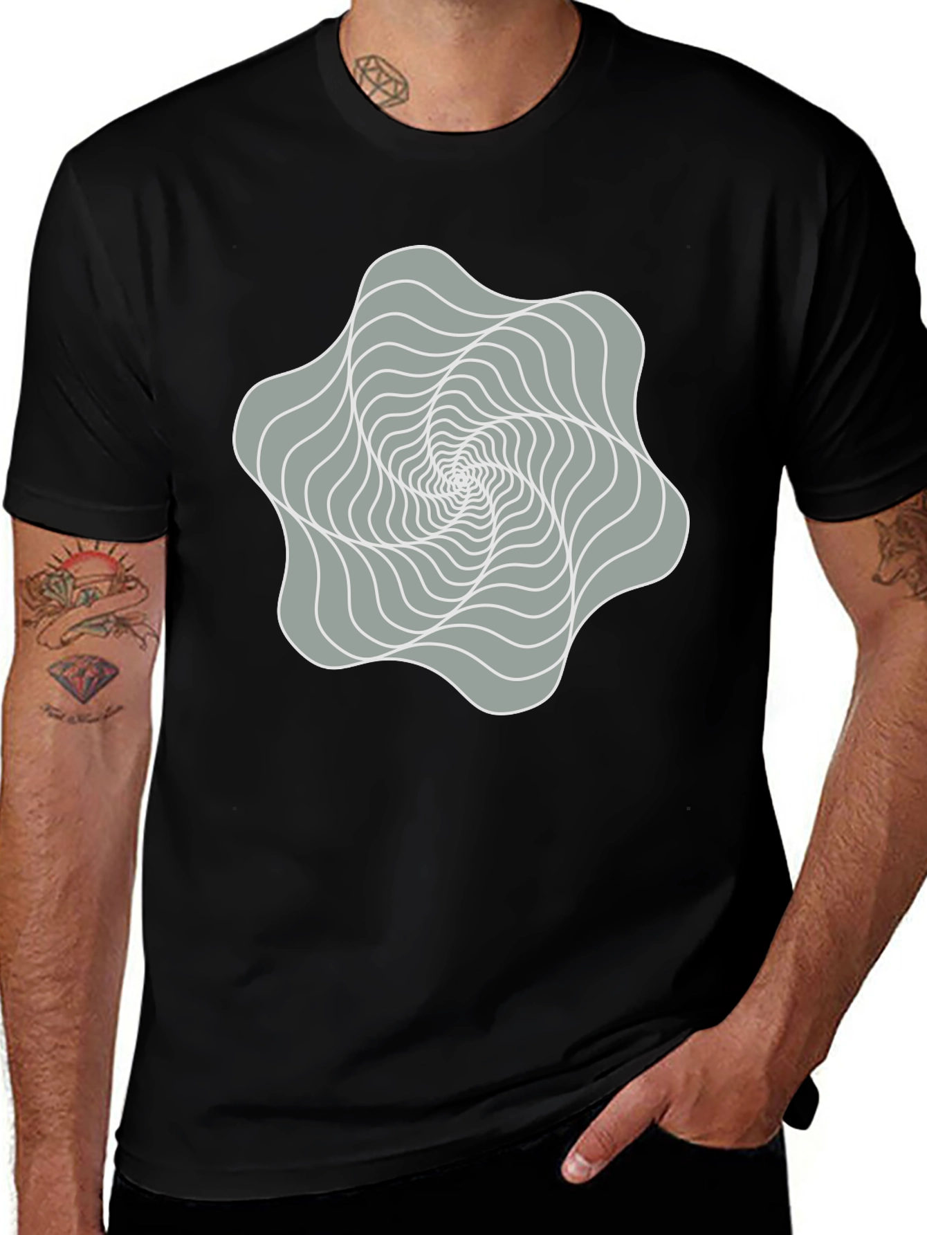Abstract Optical Illusion Graphic T-Shirt