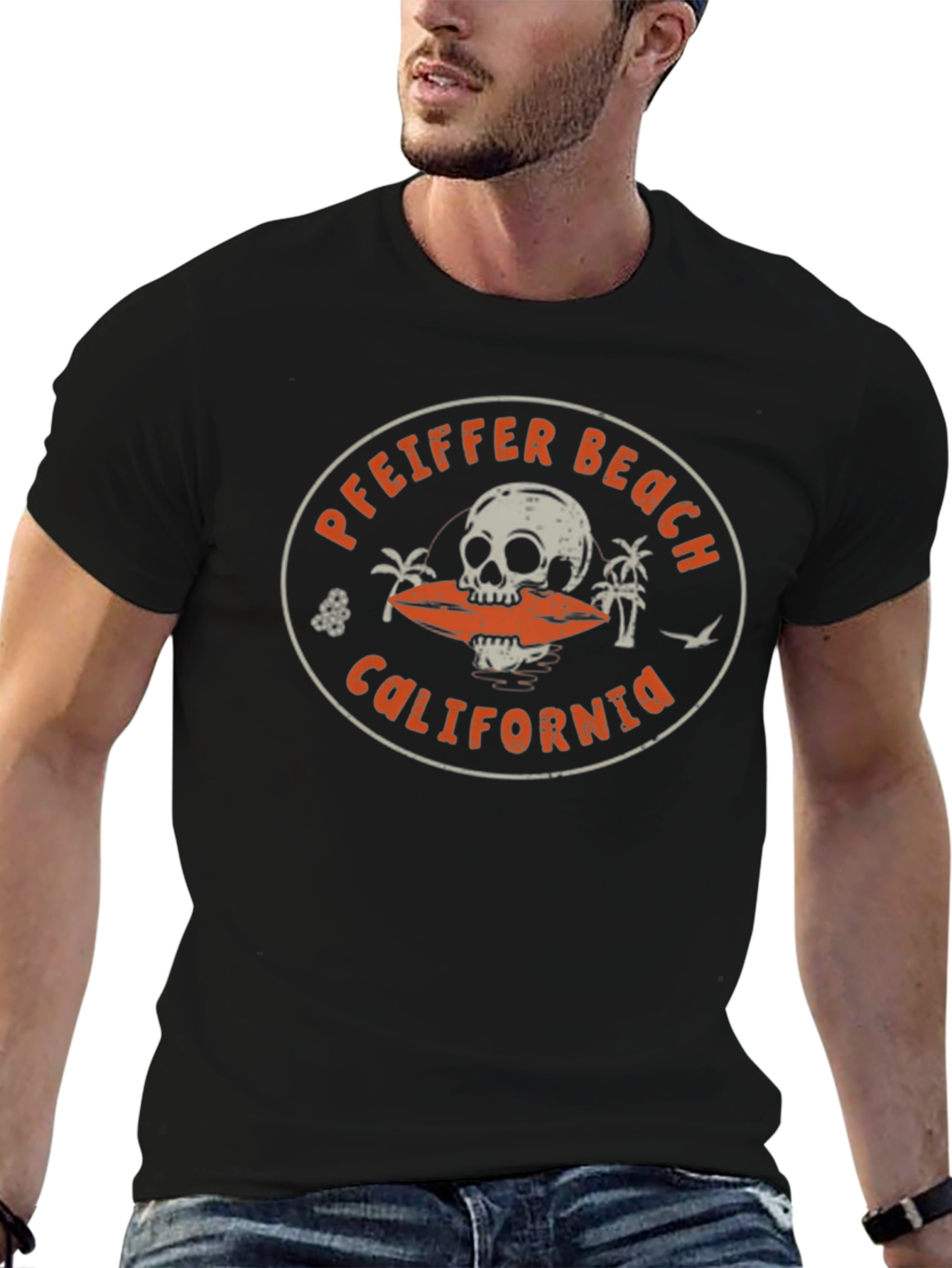 Pfeiffer Beach California Skull Graphic T-Shirt