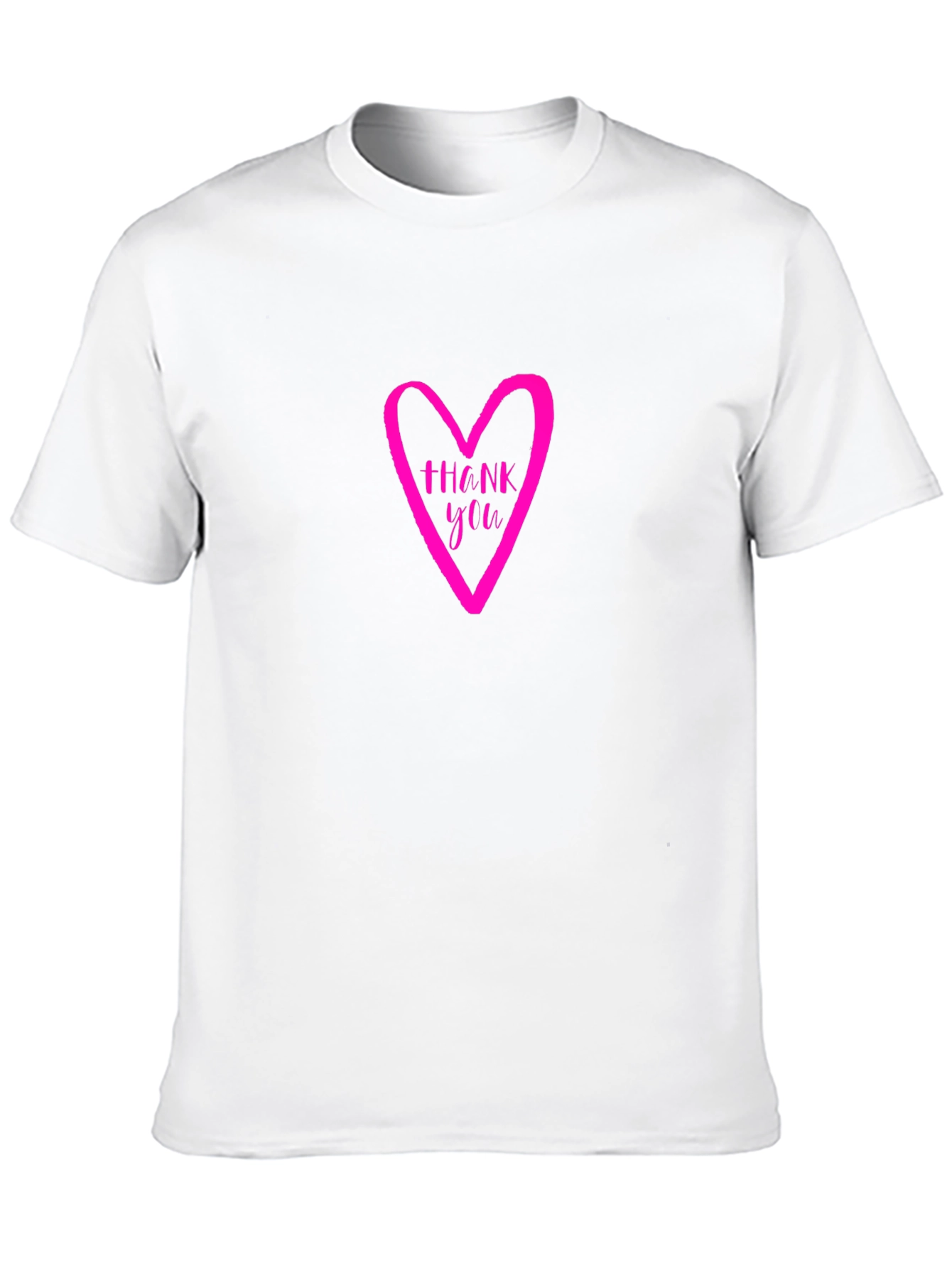 Thank You Heart Graphic Tee - Casual Black T-Shirt