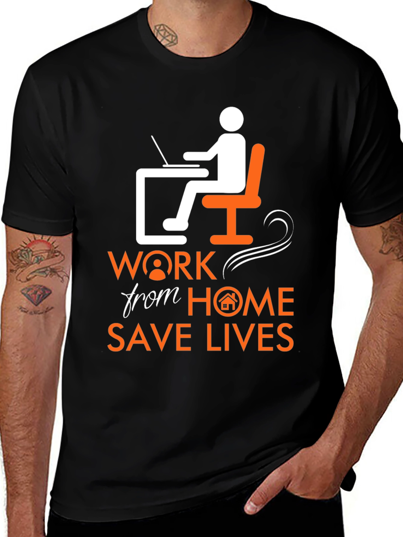 Work From Home Save Lives Graphic T-Shirt