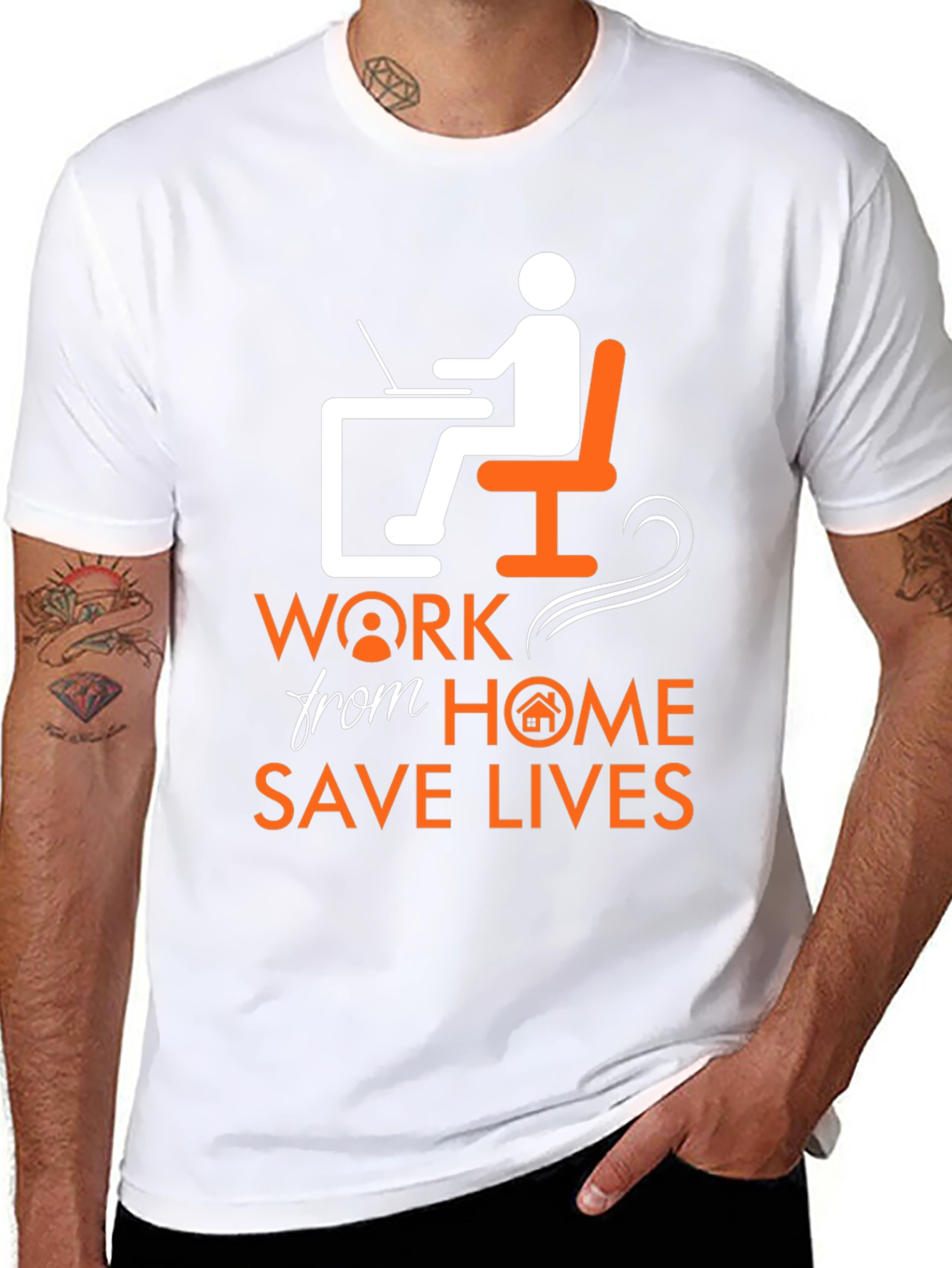 Work From Home Save Lives Graphic T-Shirt
