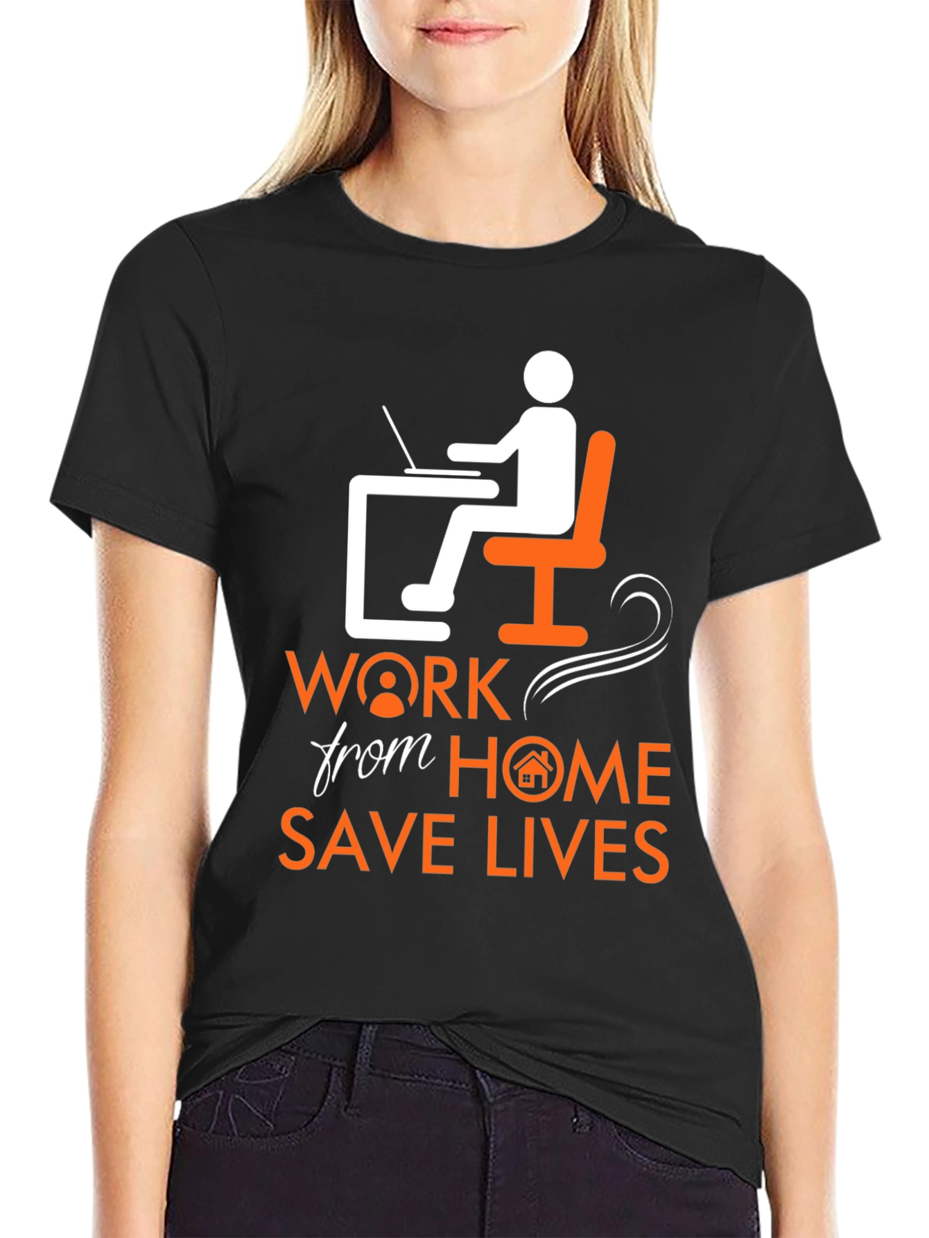 Work From Home Save Lives Graphic T-Shirt