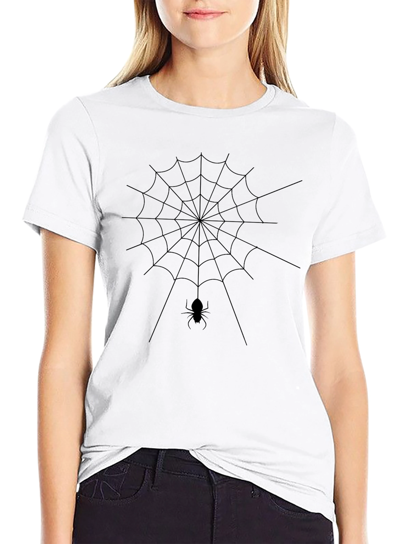 Spider Web T-Shirt - Halloween Black Tee