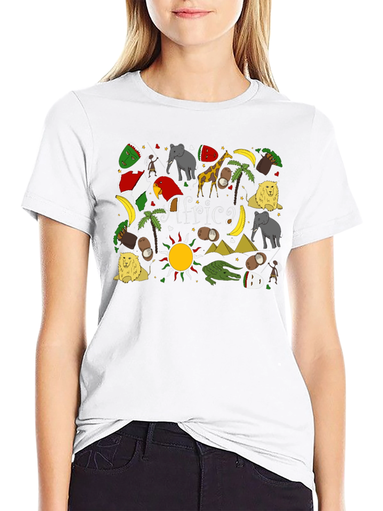 Africa Graphic Print Tee - Novelty Mens T-Shirt