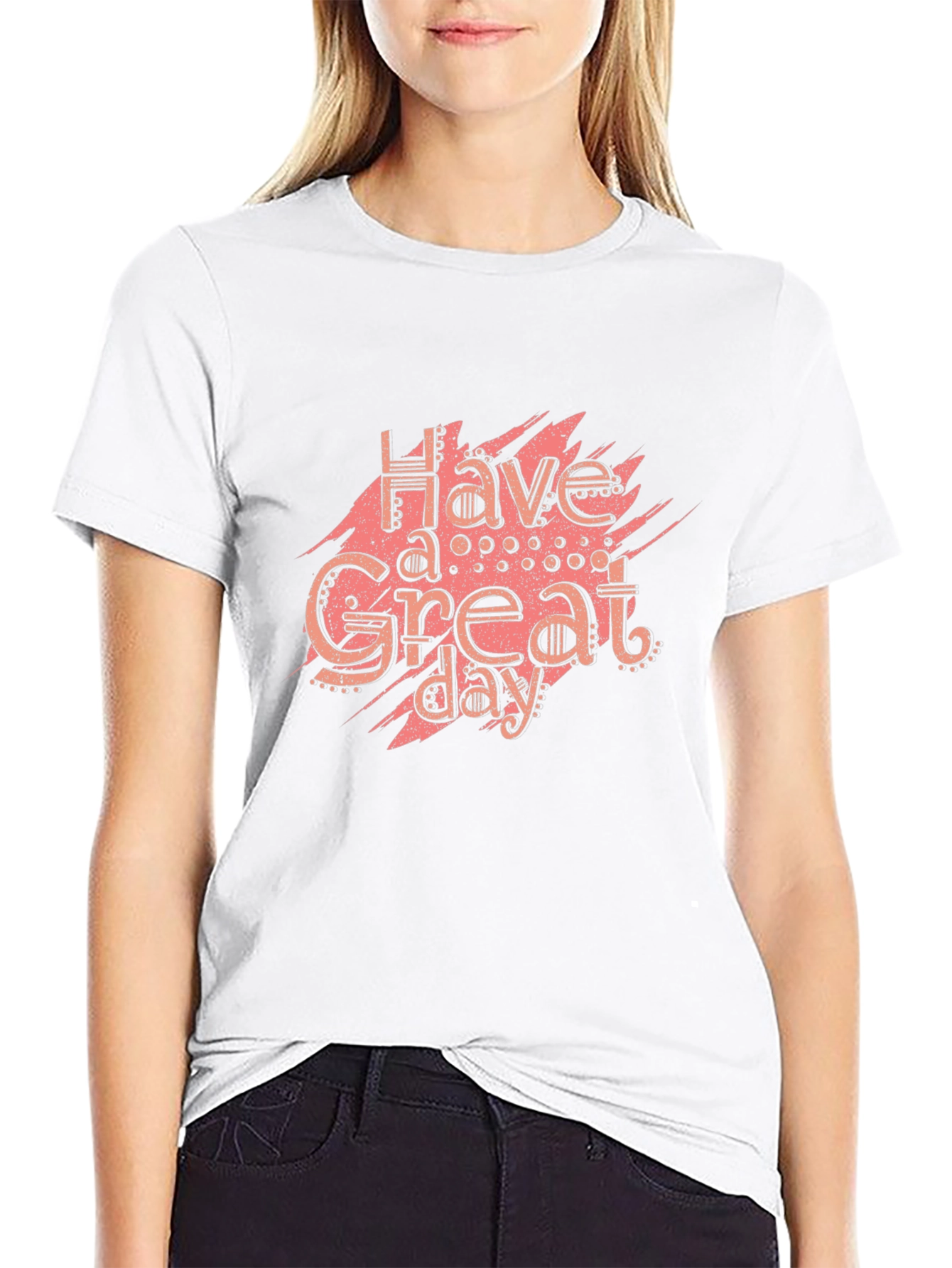 Have A Great Day Black Graphic Tee