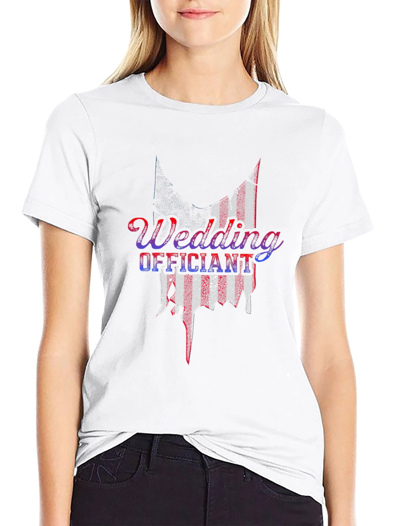 Wedding Officiant Patriotic American Flag T-Shirt