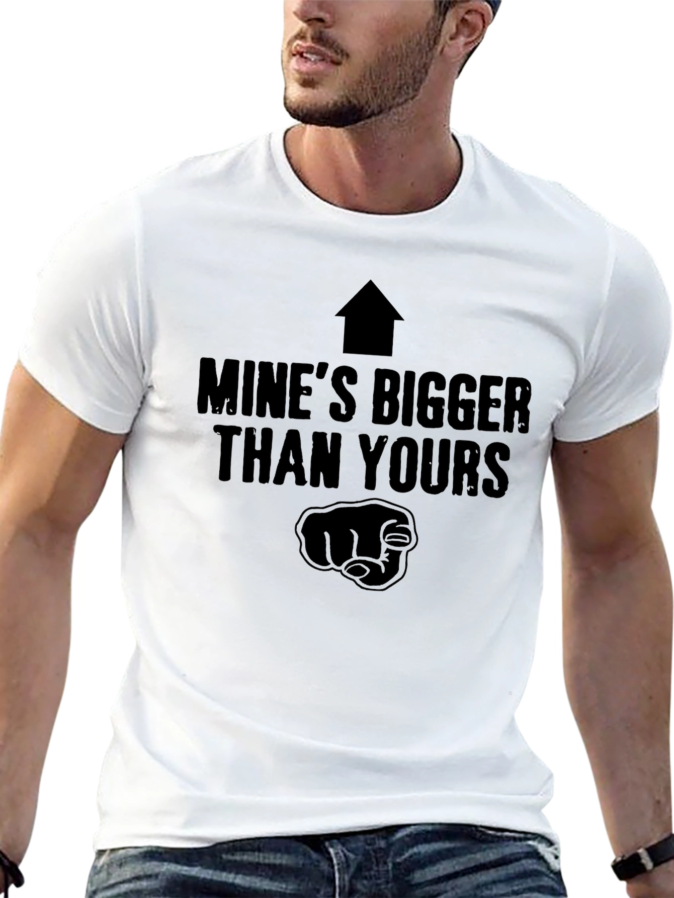 Mines Bigger Than Yours Funny Graphic T-Shirt