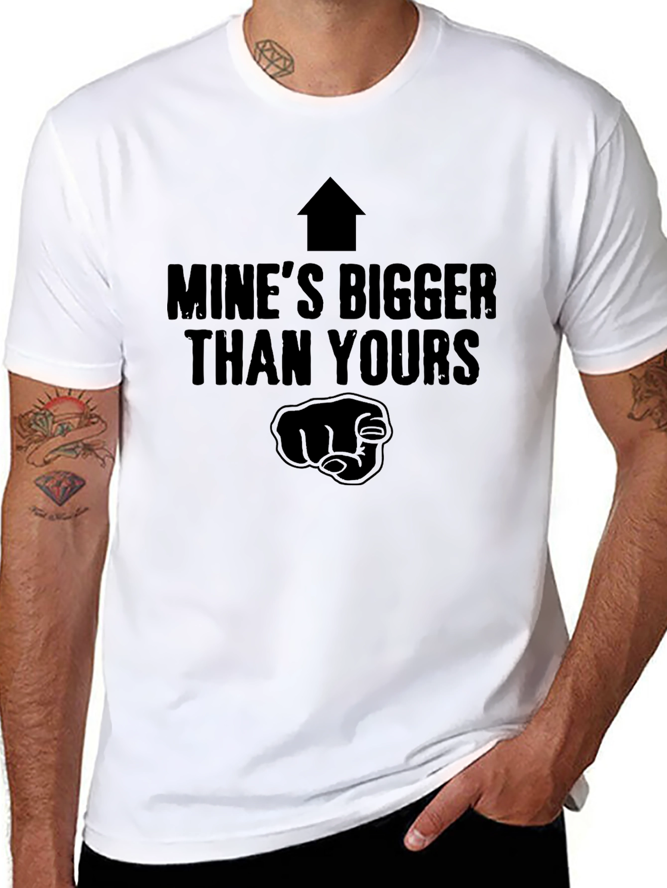 Mines Bigger Than Yours Funny Graphic T-Shirt