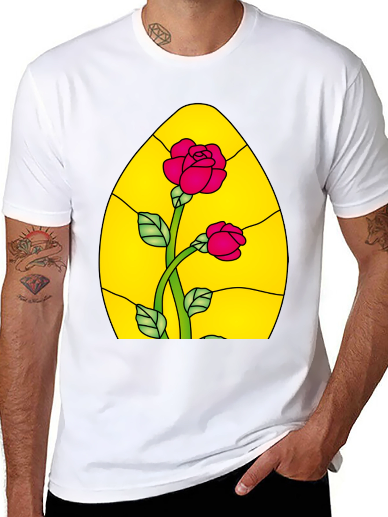 Rose Stained Glass Graphic Tee