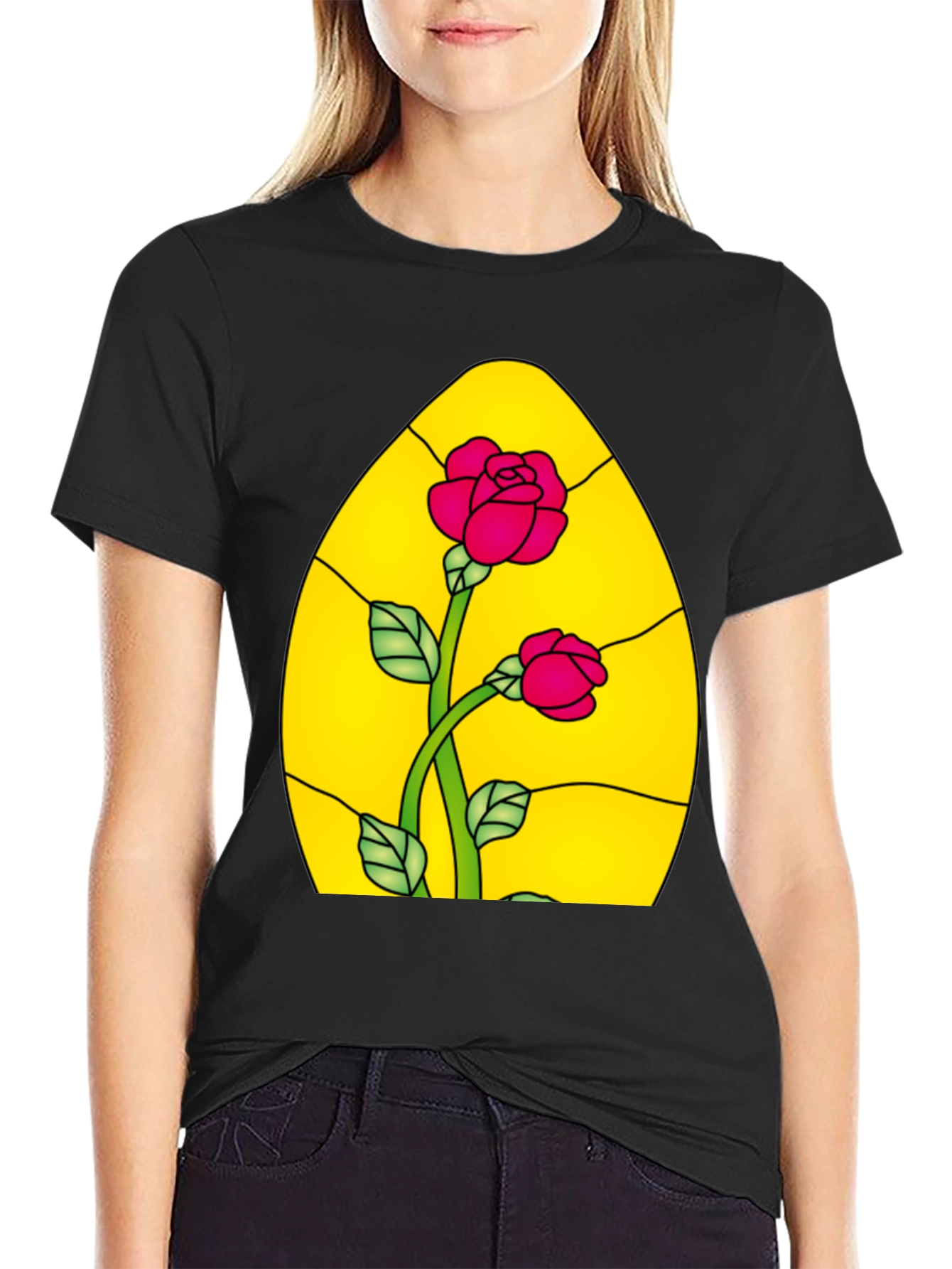 Rose Stained Glass Graphic Tee