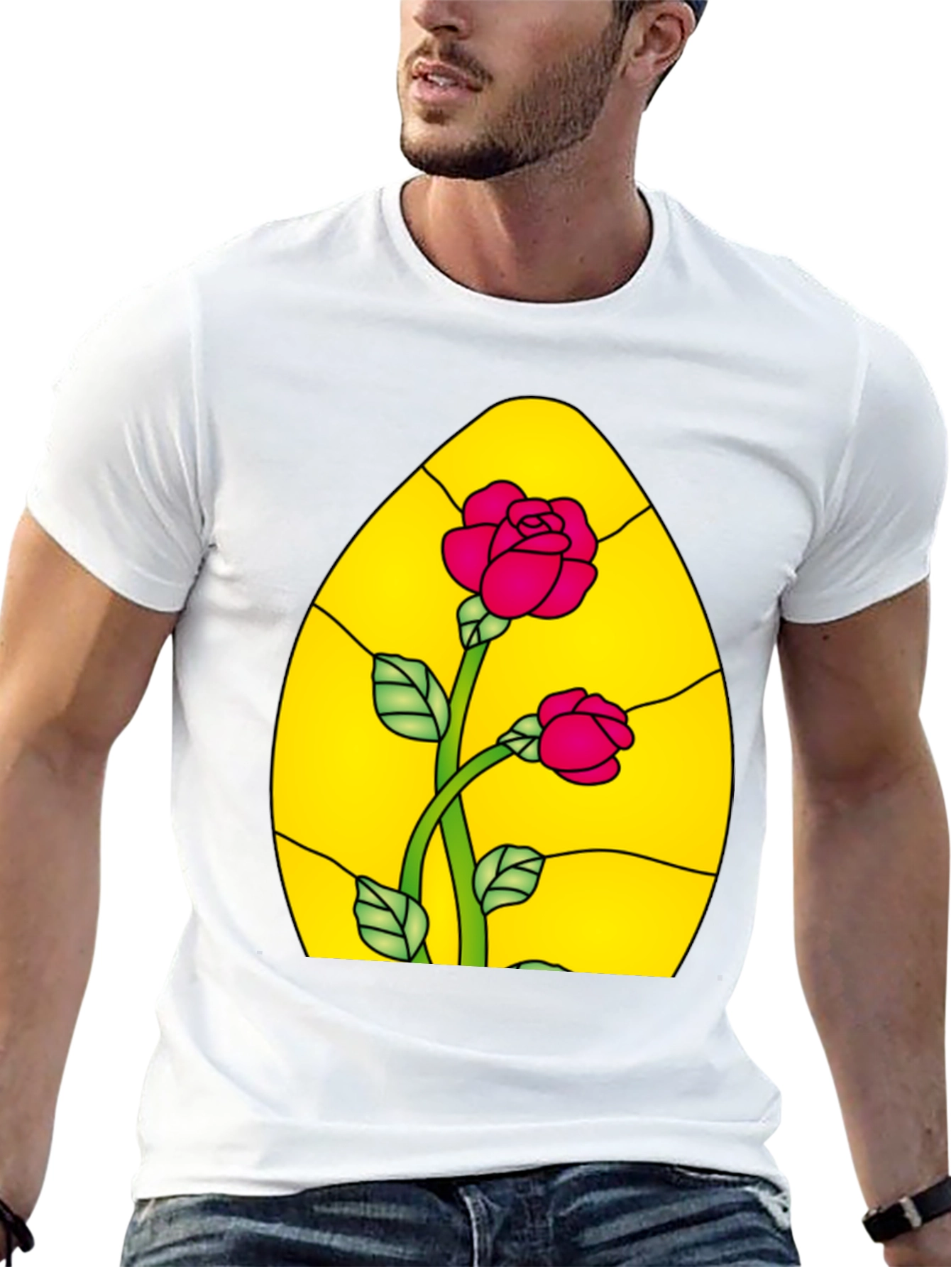 Rose Stained Glass Graphic Tee