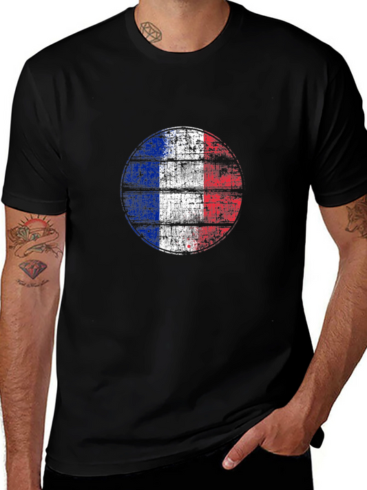 French Flag T-Shirt - Distressed Graphic Tee