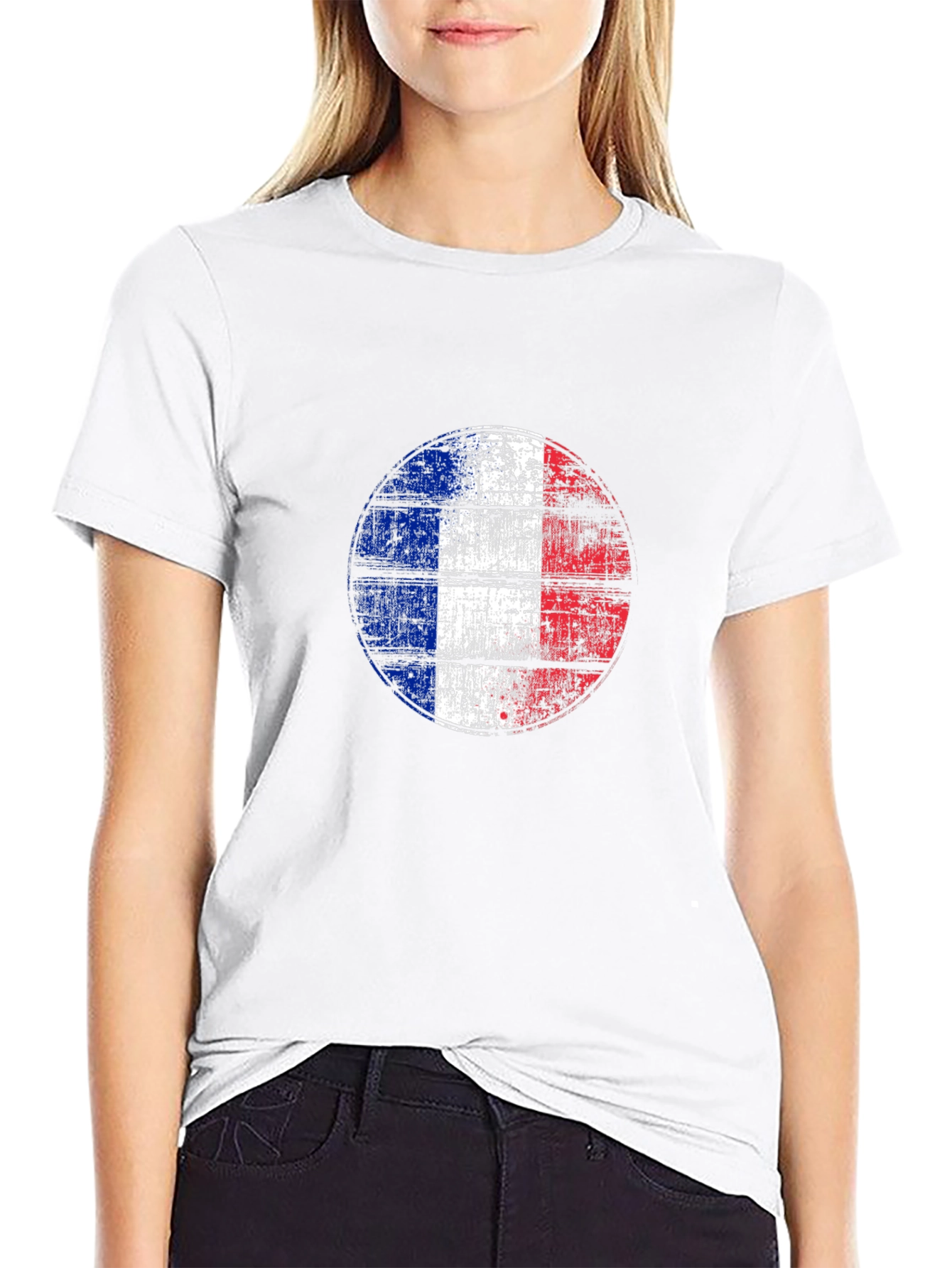 French Flag T-Shirt - Distressed Graphic Tee