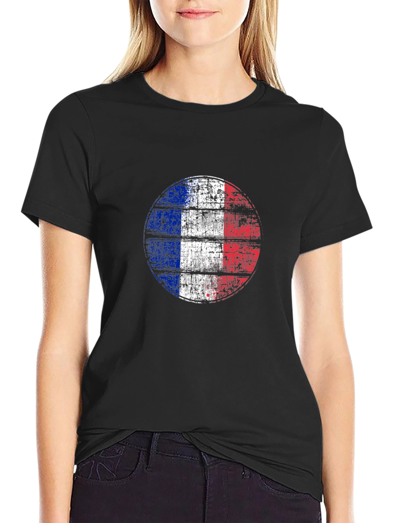 French Flag T-Shirt - Distressed Graphic Tee