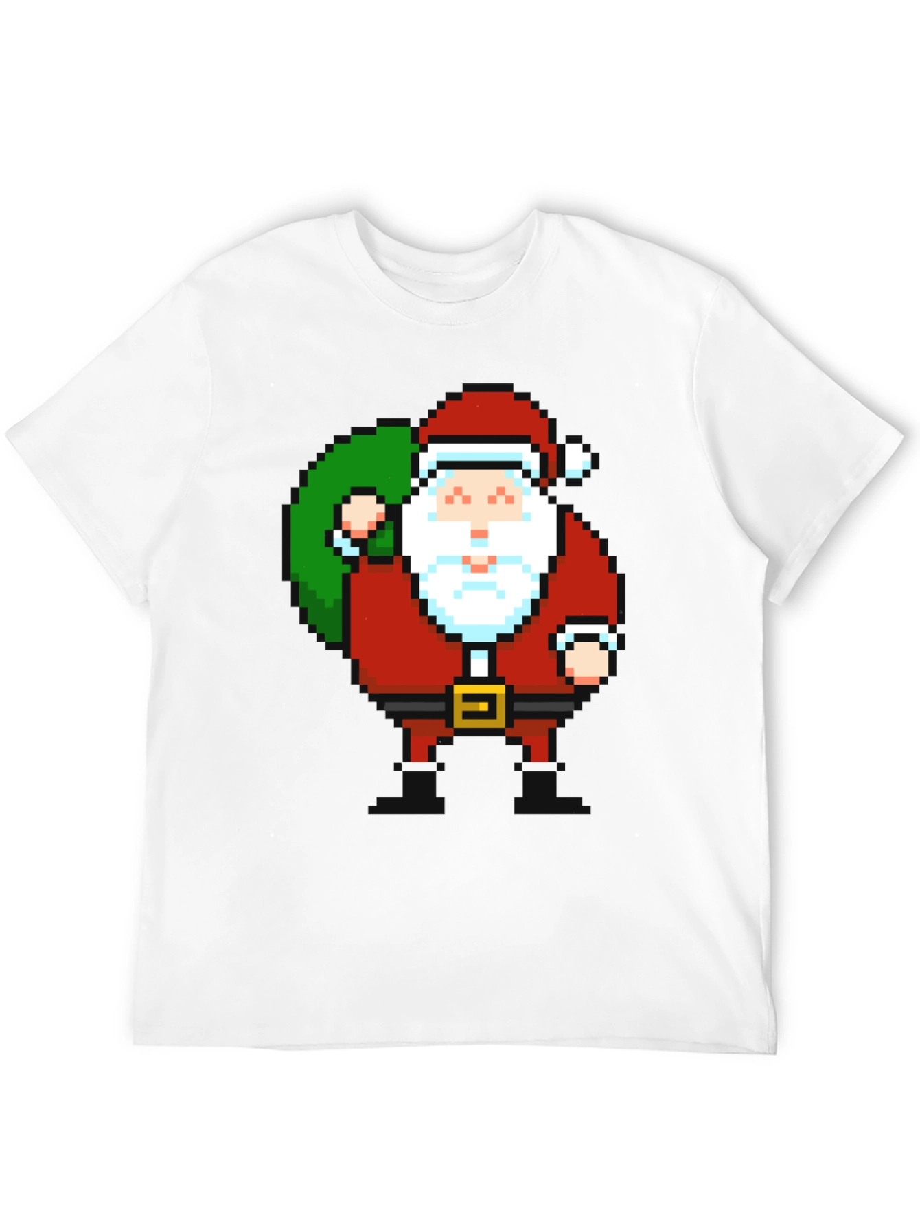 Pixel Santa T-Shirt - Retro Holiday Style