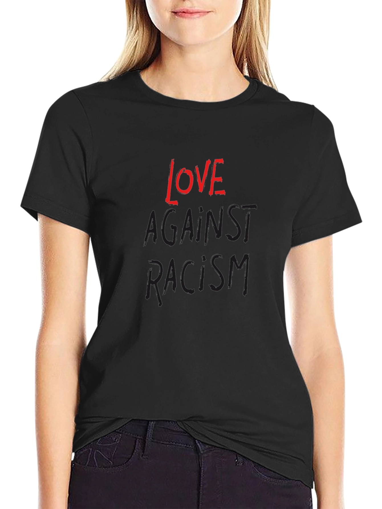 Love Against Racism Black T-Shirt