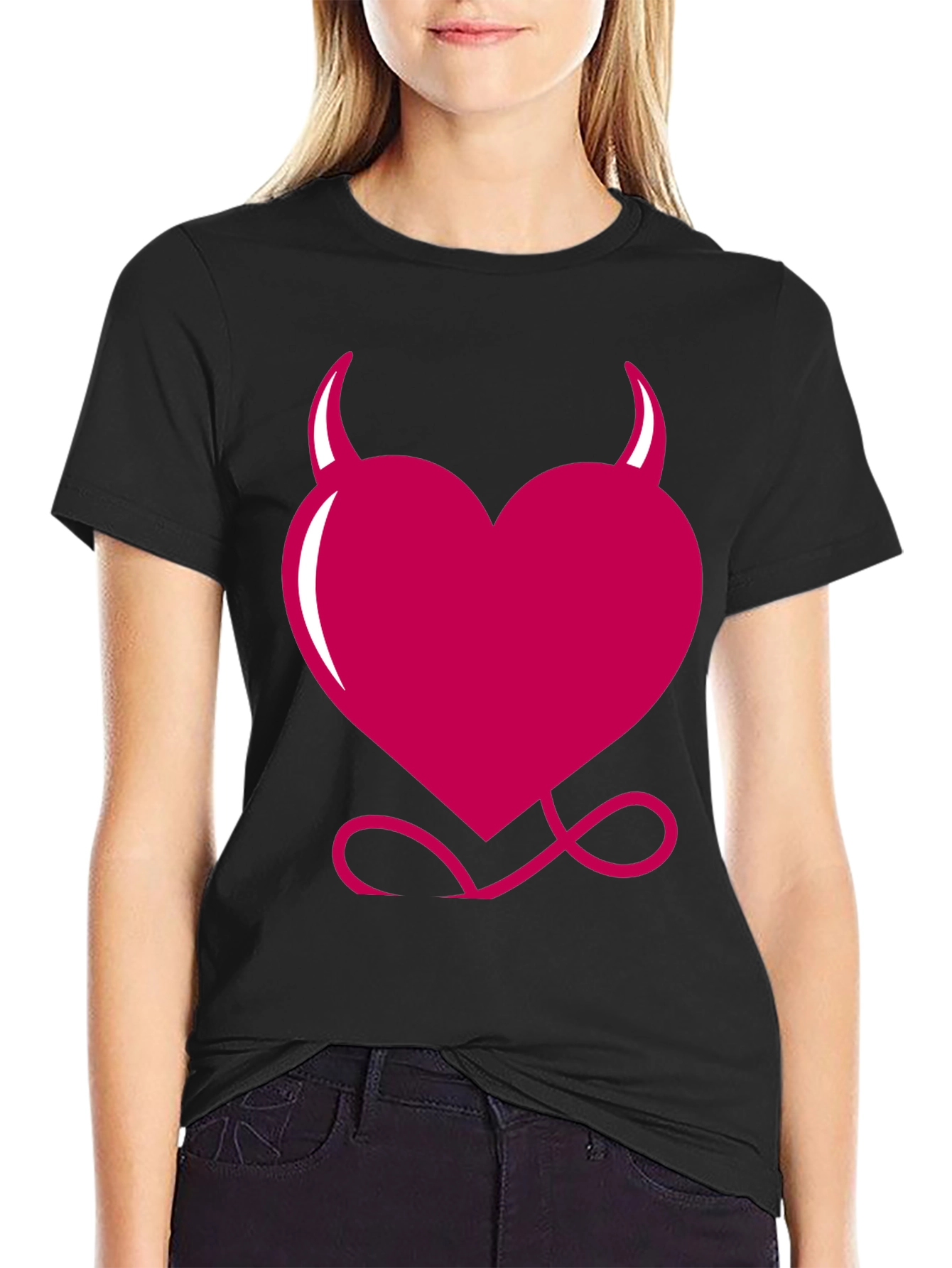 Devil Heart Graphic Tee - Black