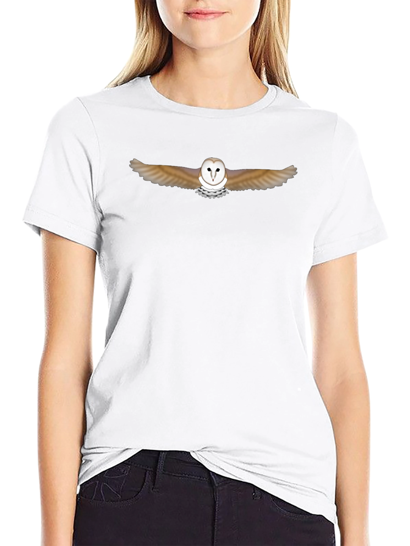 Barn Owl Graphic Black T-Shirt