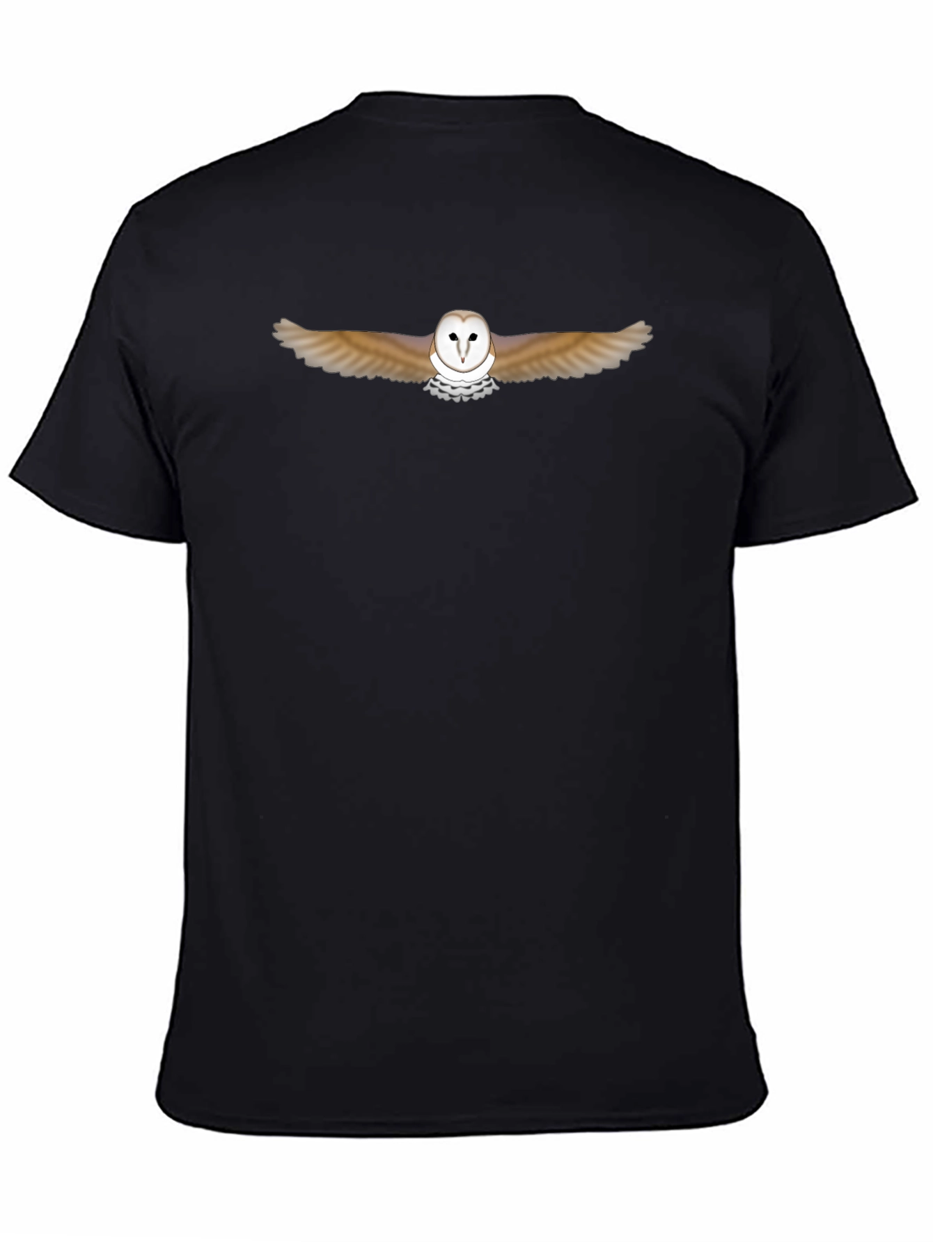 Barn Owl Graphic Black T-Shirt