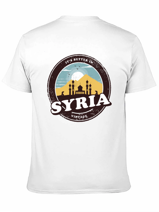 Syria Vintage T-Shirt Black Cotton Tee