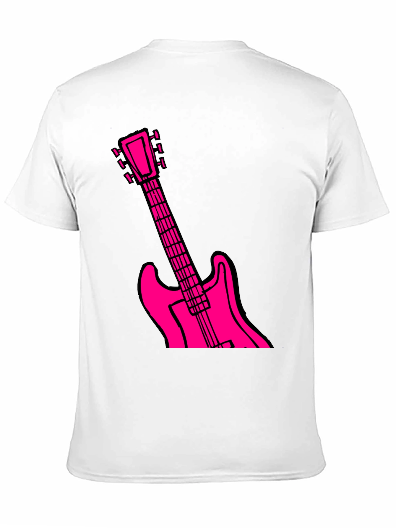 Black T-Shirt with Pink Guitar Graphic