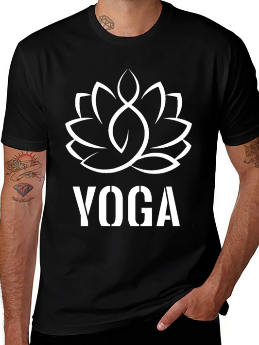 Yoga Lotus Flower Graphic Tee - Unisex Black T-Shirt