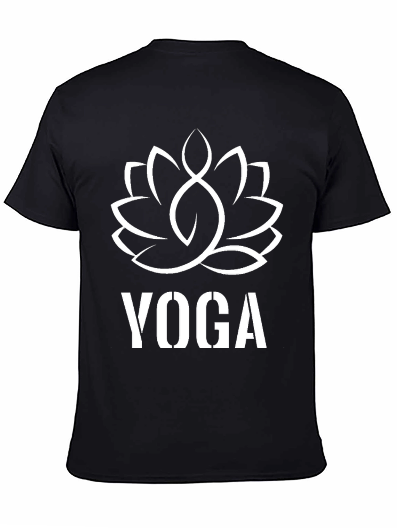 Yoga Lotus Flower Graphic Tee - Unisex Black T-Shirt