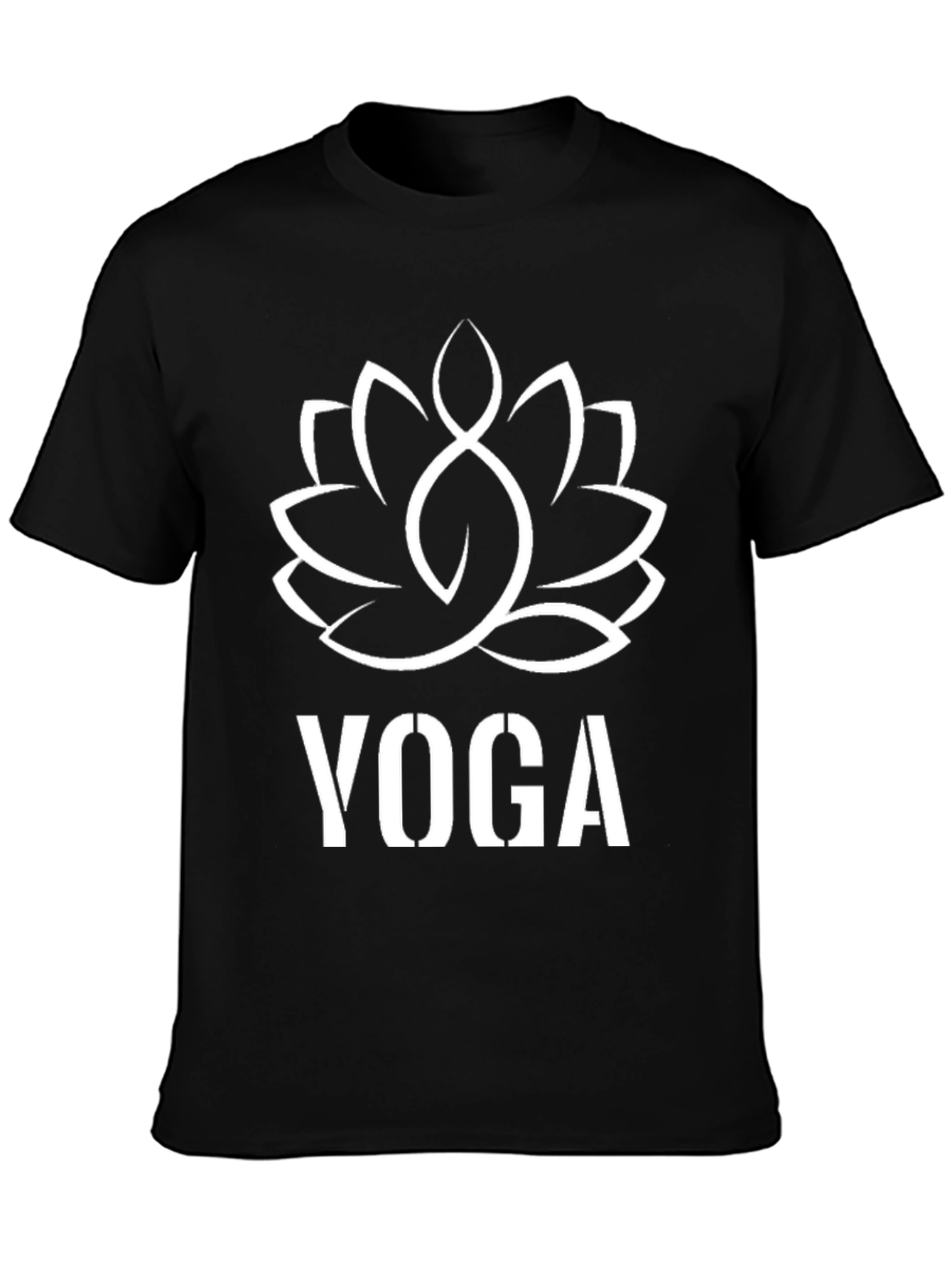 Yoga Lotus Flower Graphic Tee - Unisex Black T-Shirt