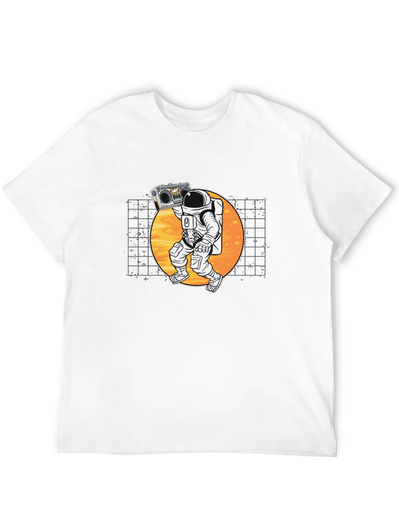 Astronaut Boombox Black T-Shirt - Space Vibes