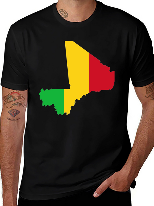 Mali Map Flag T-Shirt - Black
