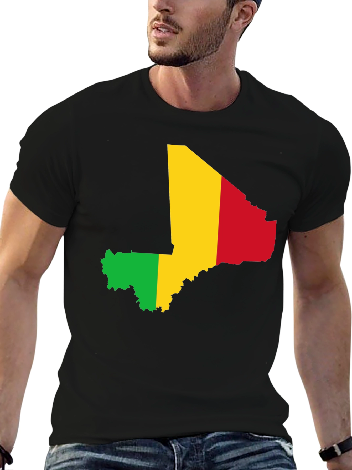 Mali Map Flag T-Shirt - Black