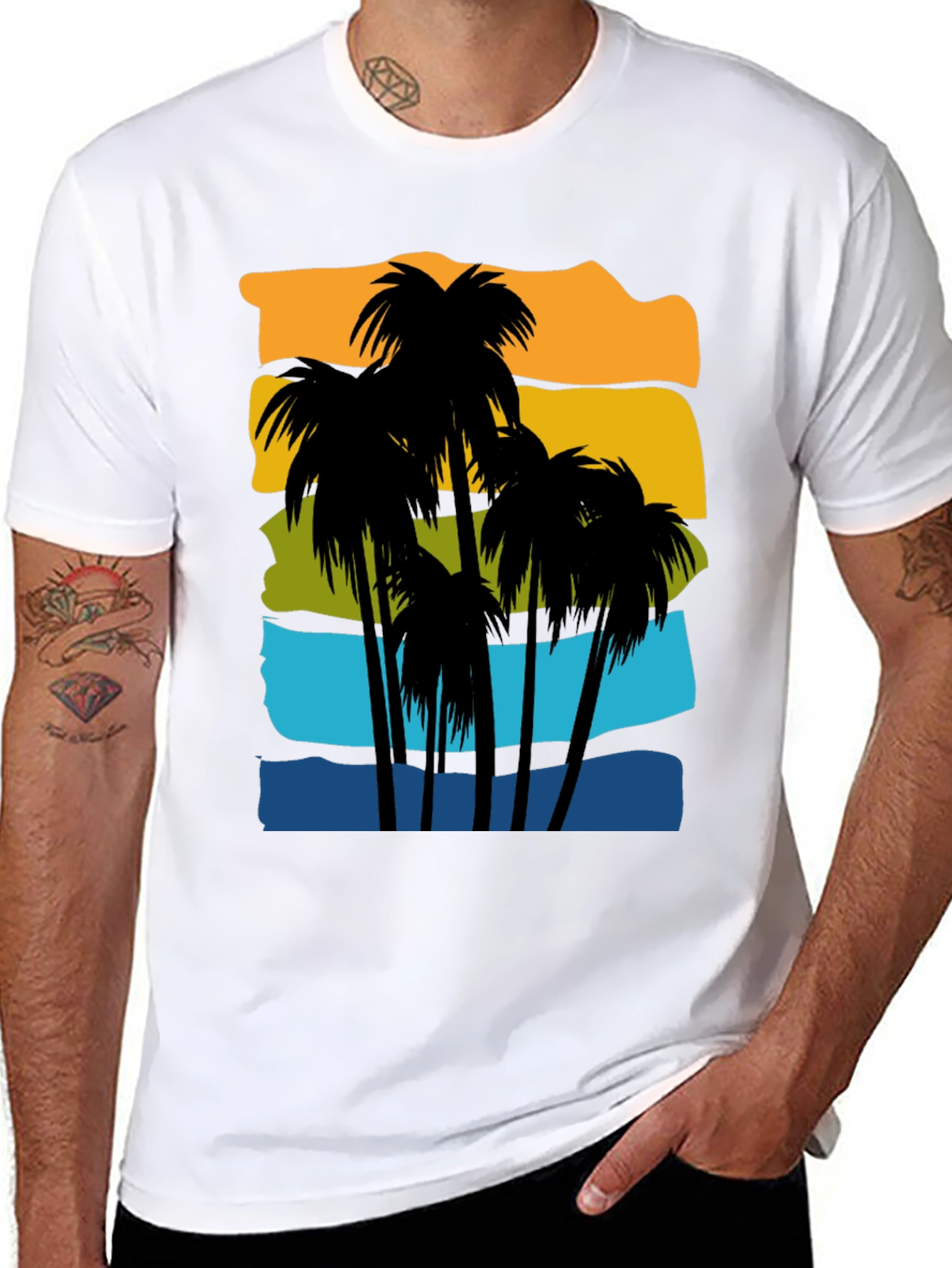 Retro Palm Tree Graphic T-Shirt