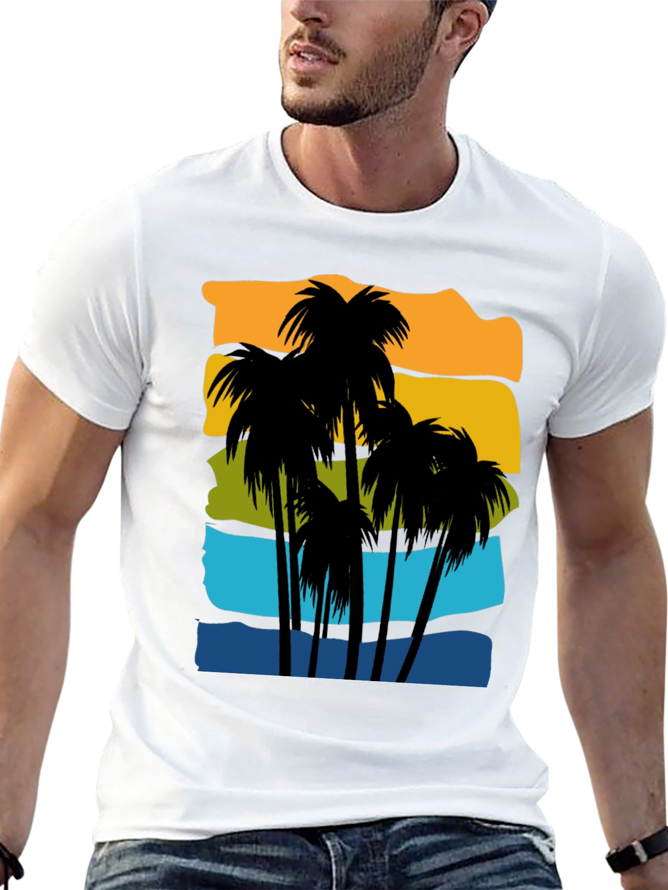 Retro Palm Tree Graphic T-Shirt