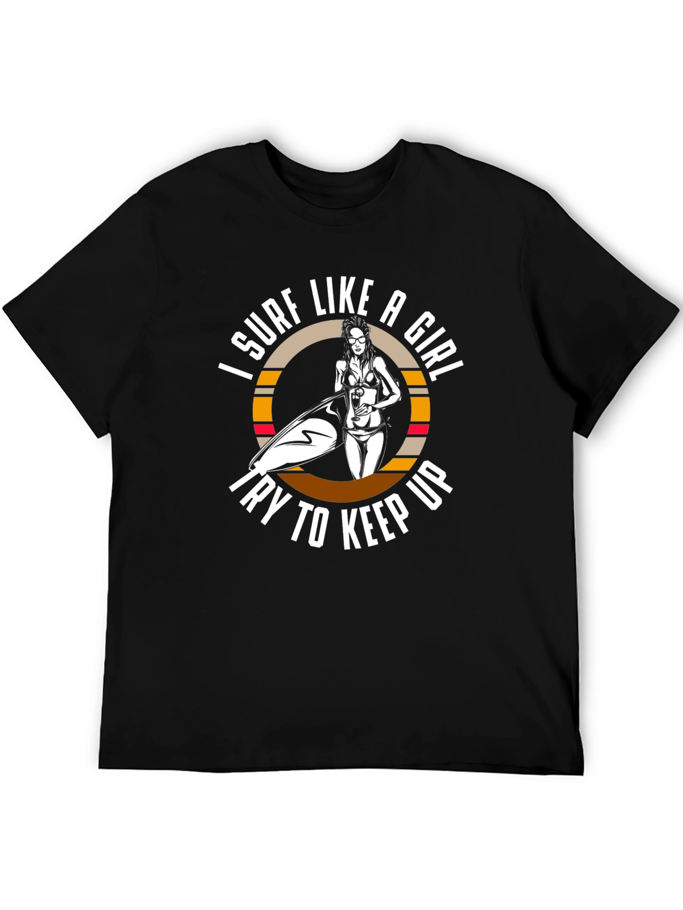 Surf Like A Girl T-Shirt - Black