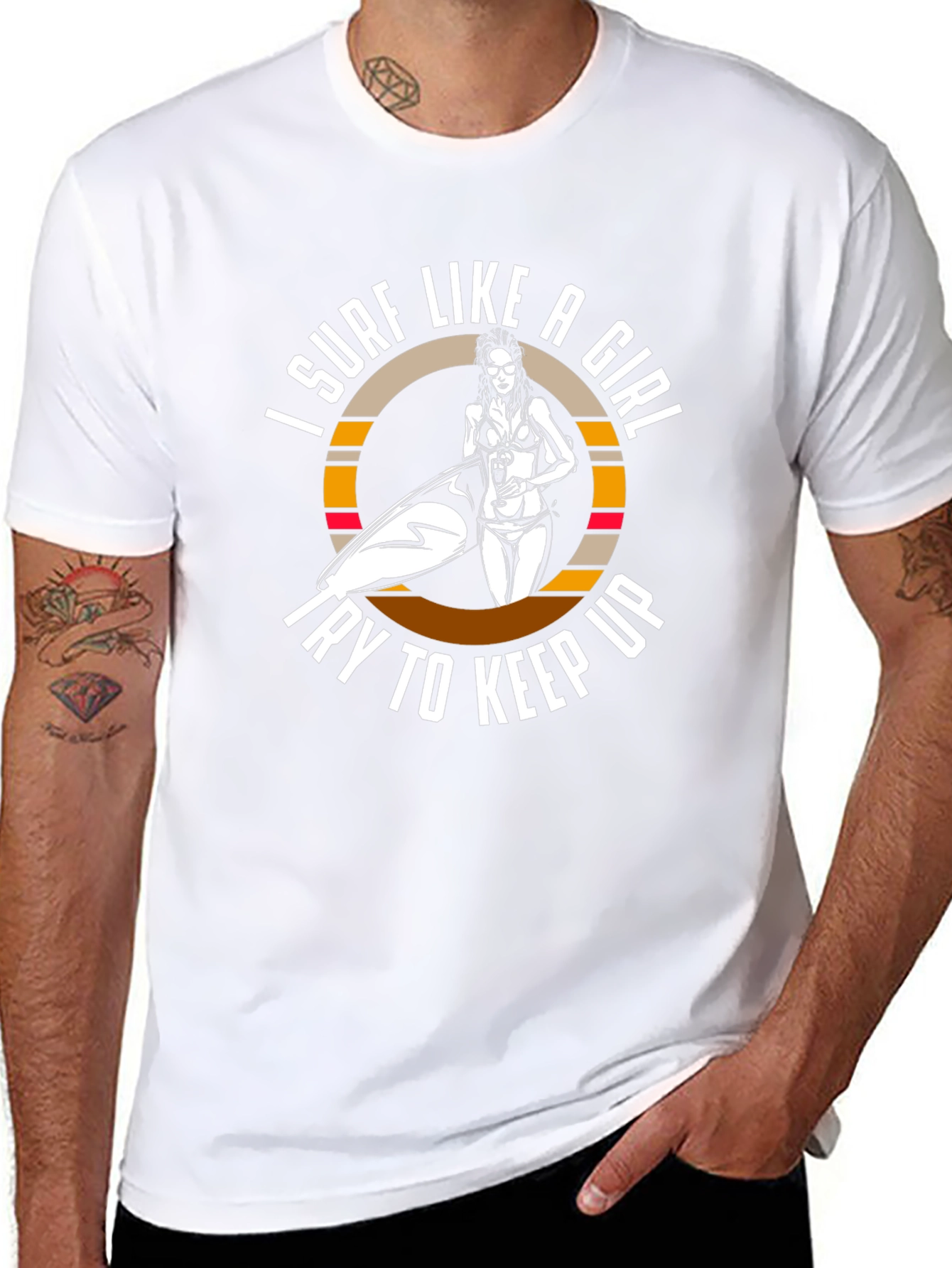 Surf Like A Girl T-Shirt - Black
