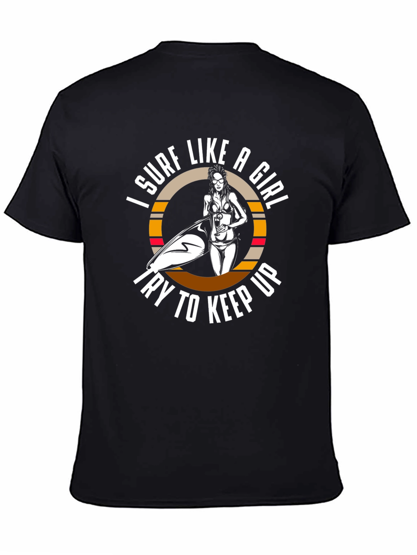 Surf Like A Girl T-Shirt - Black