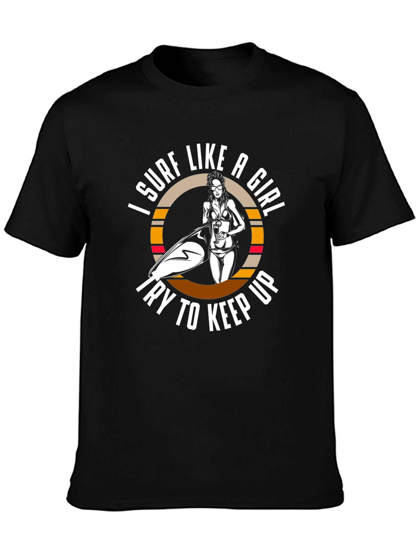 Surf Like A Girl T-Shirt - Black
