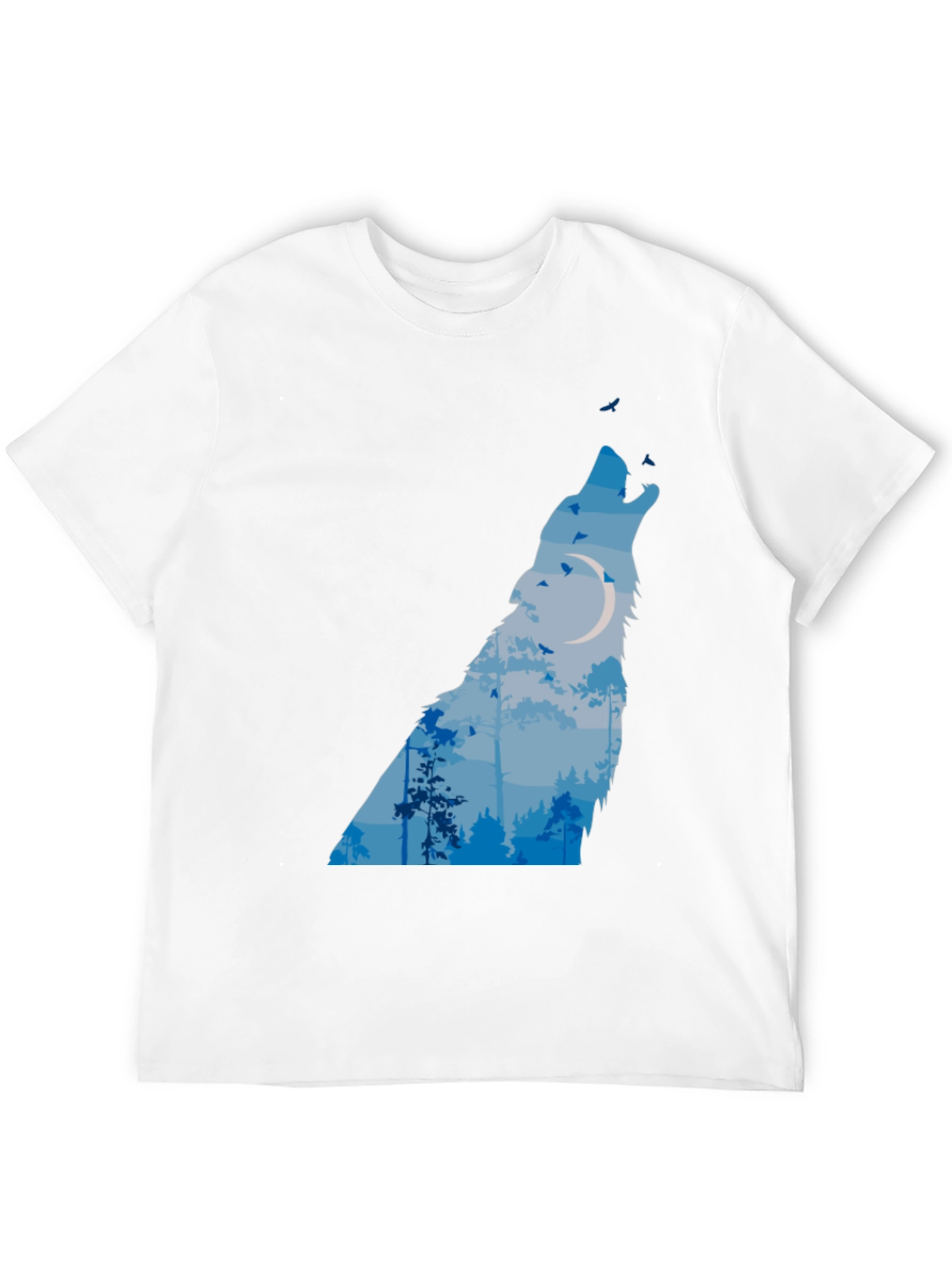 Wolf Moon Forest Graphic Tee - Black T-Shirt