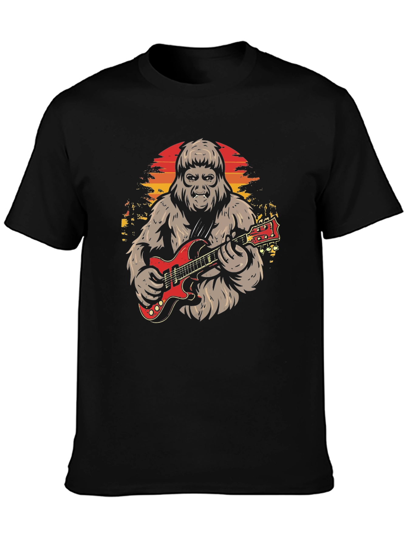 Bigfoot Guitarist Graphic T-Shirt