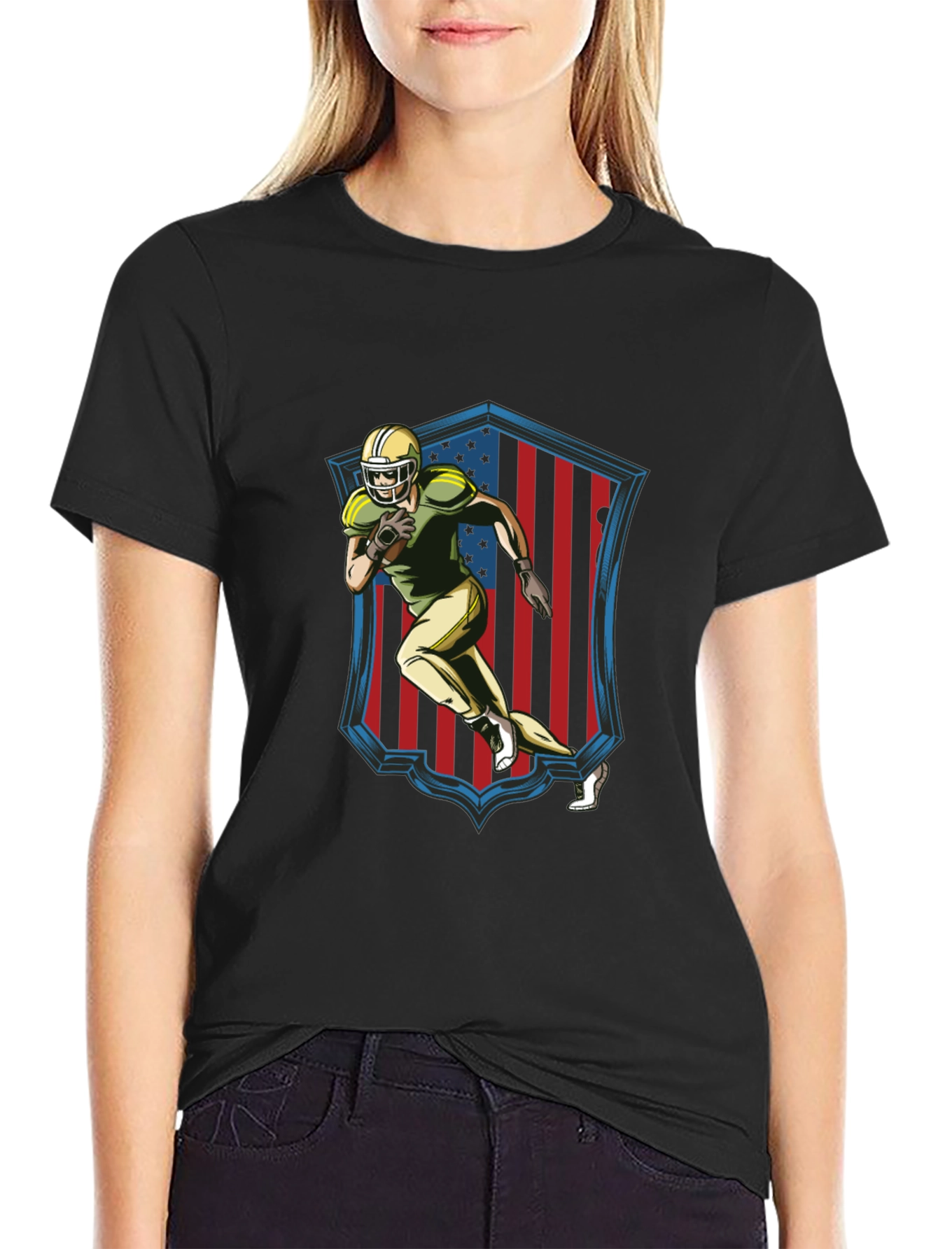 American Football Graphic Tee - Black