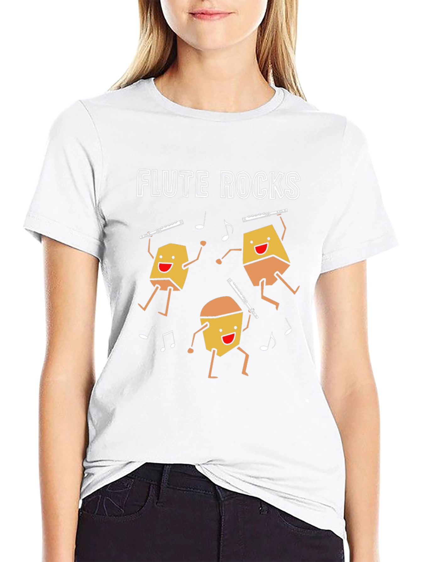 Flute Rocks T-Shirt - Musical Instrument Tee
