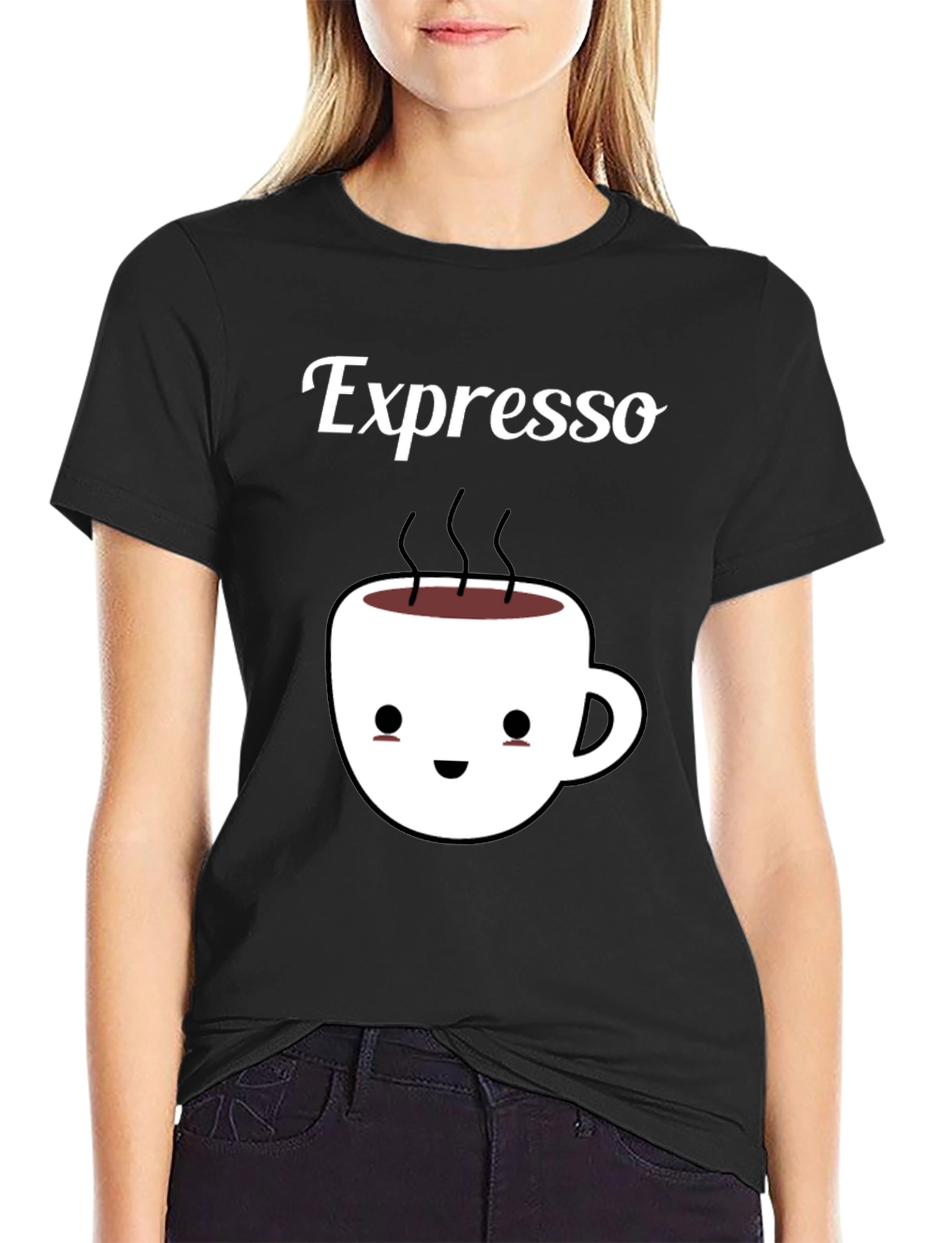 Espresso Kawaii Cup Black T-Shirt