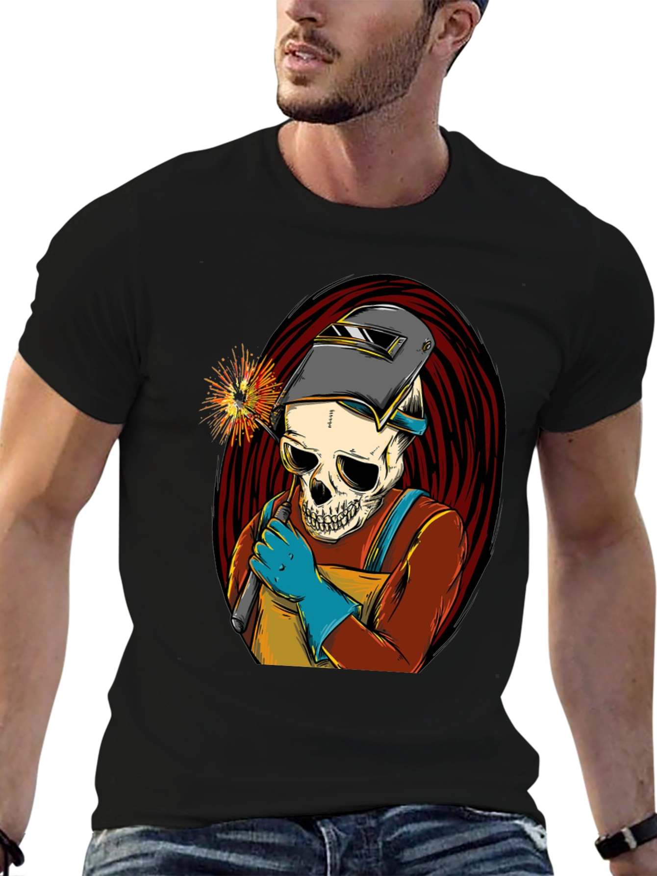 Welder Skull T-Shirt - Cool Graphic Tee