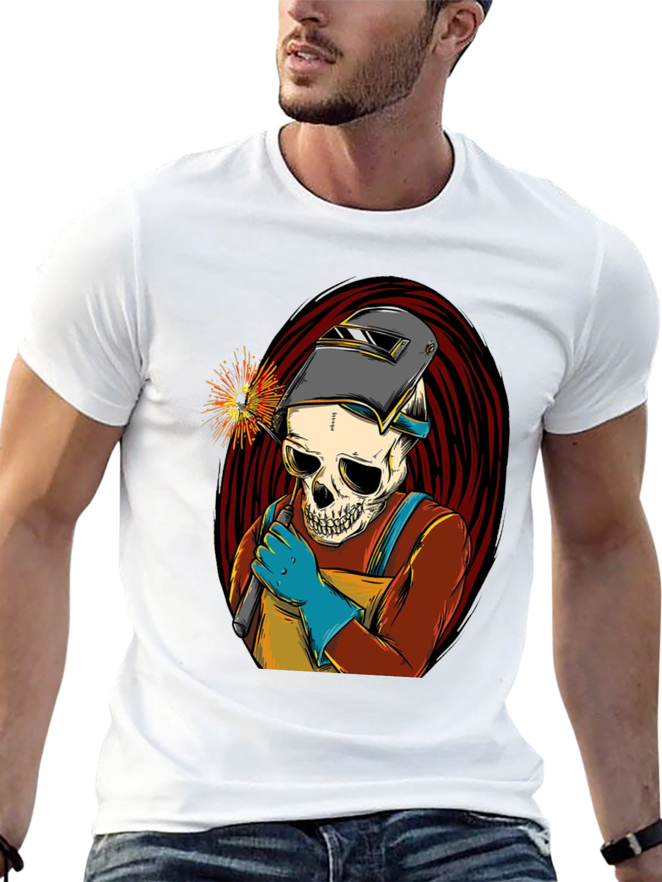 Welder Skull T-Shirt - Cool Graphic Tee