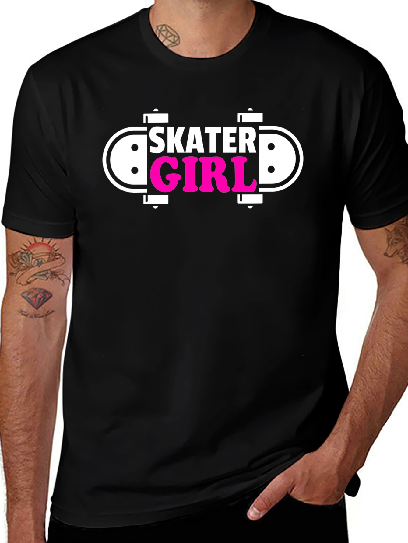 Skater Girl Black Graphic Tee