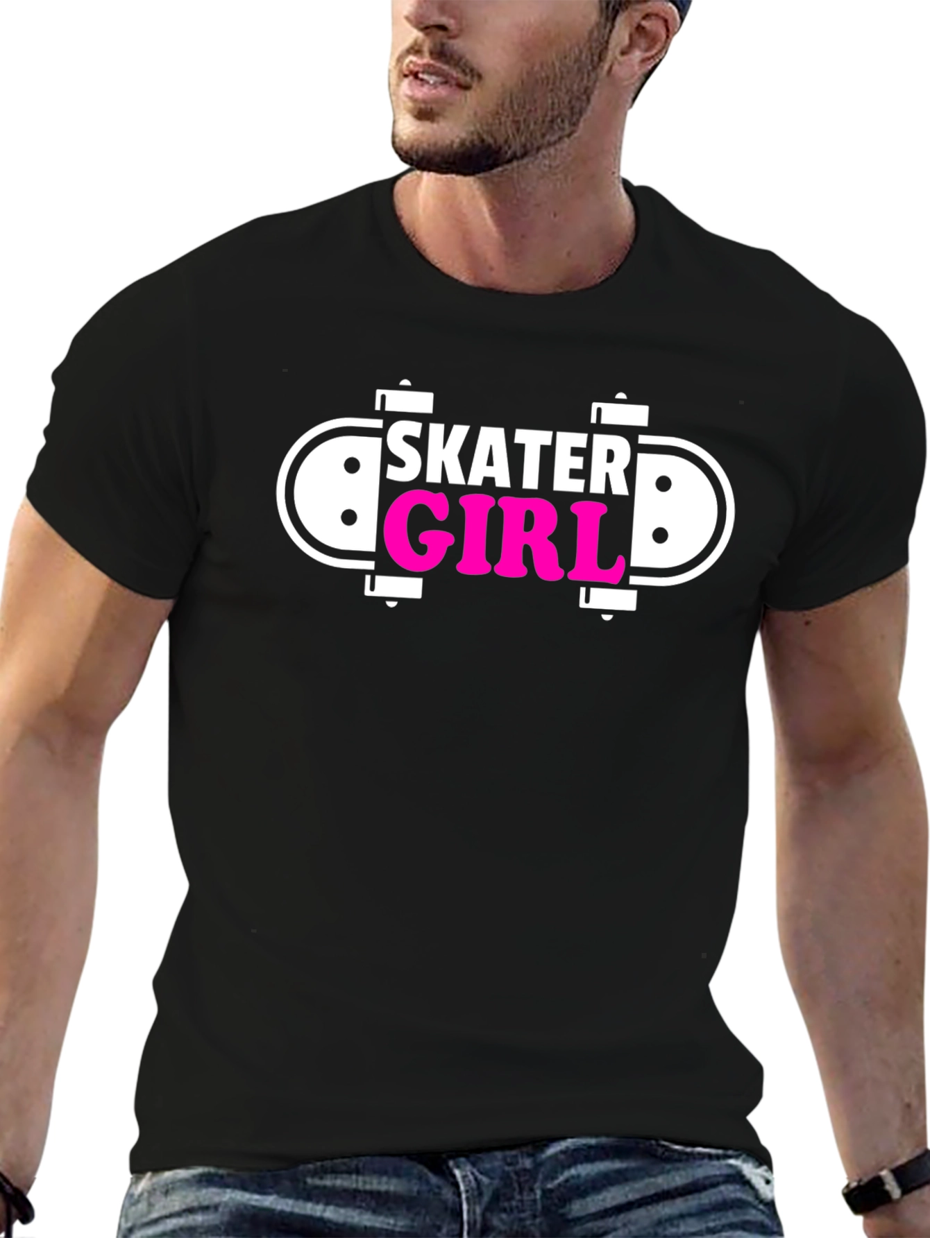 Skater Girl Black Graphic Tee