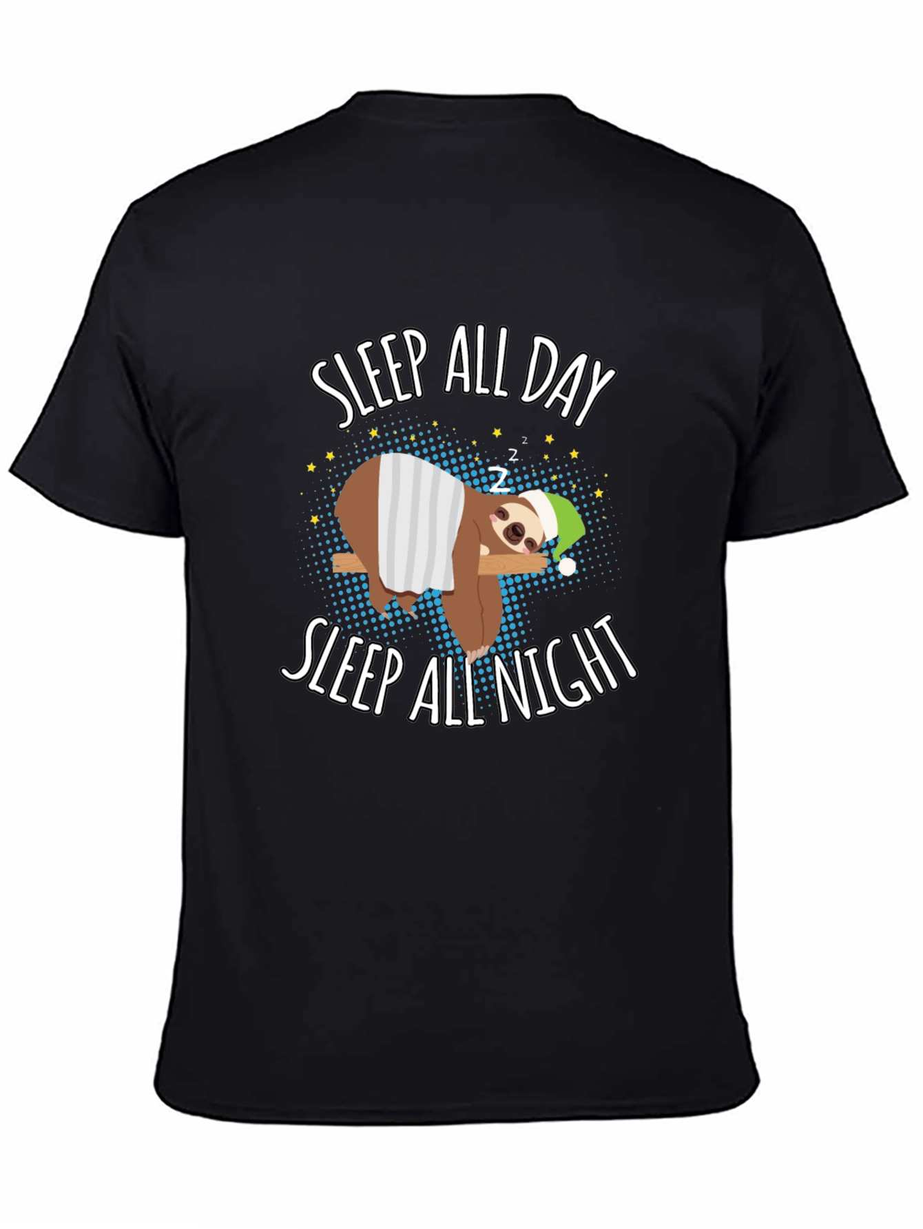 Sleep All Day Sloth Graphic T-Shirt