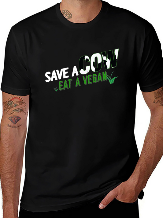 Save a Cow Eat a Vegan Black T-Shirt