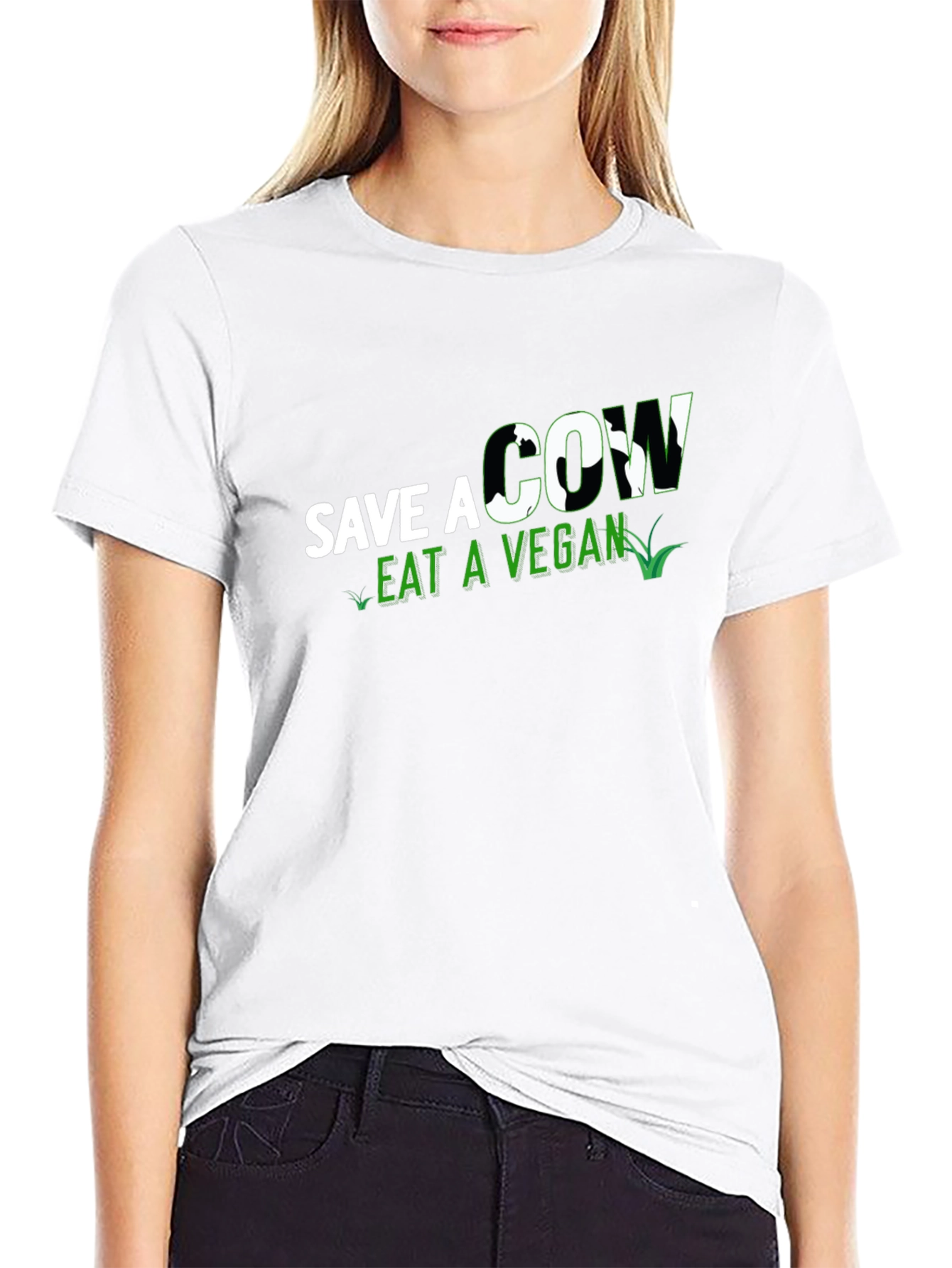 Save a Cow Eat a Vegan Black T-Shirt